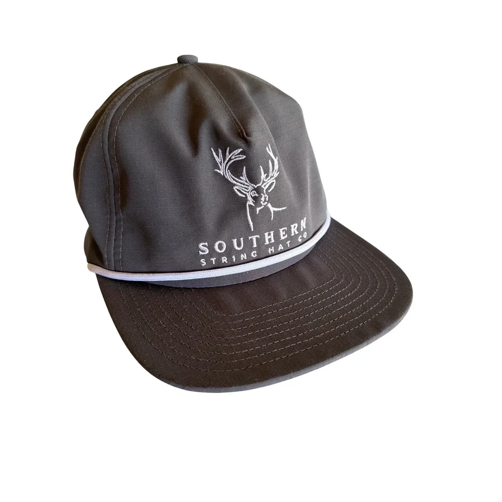 Southern String Hat Co Snapback Grey Deer Logo Ripstop Rope Hat Adjustable Cap